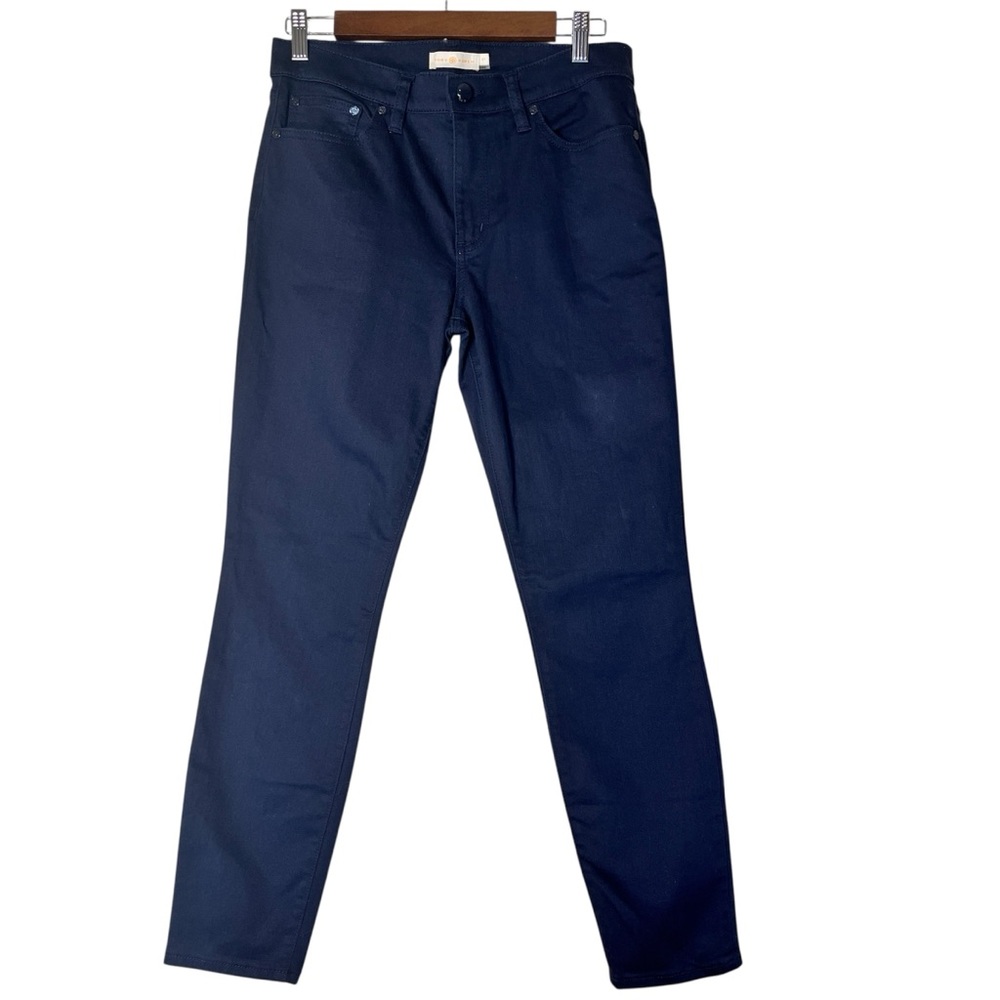 Tory Burch Women's Classic Closet Staple Dark Blue Straight Leg Jeans SZ 27